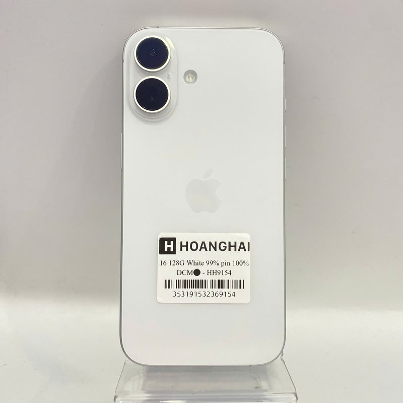 iPhone 16 128GB Trắng 99% pin 100% Máy đã trả hết tiền mạng dùng như Quốc tế Apple - HH9154