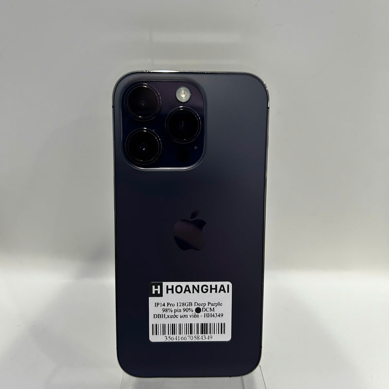 iPhone 14 Pro 128GB Tím 98% pin 90% ĐBH Máy đã trả hết tiền mạng dùng như Quốc tế Apple (xước sơn viền) - HH4349
