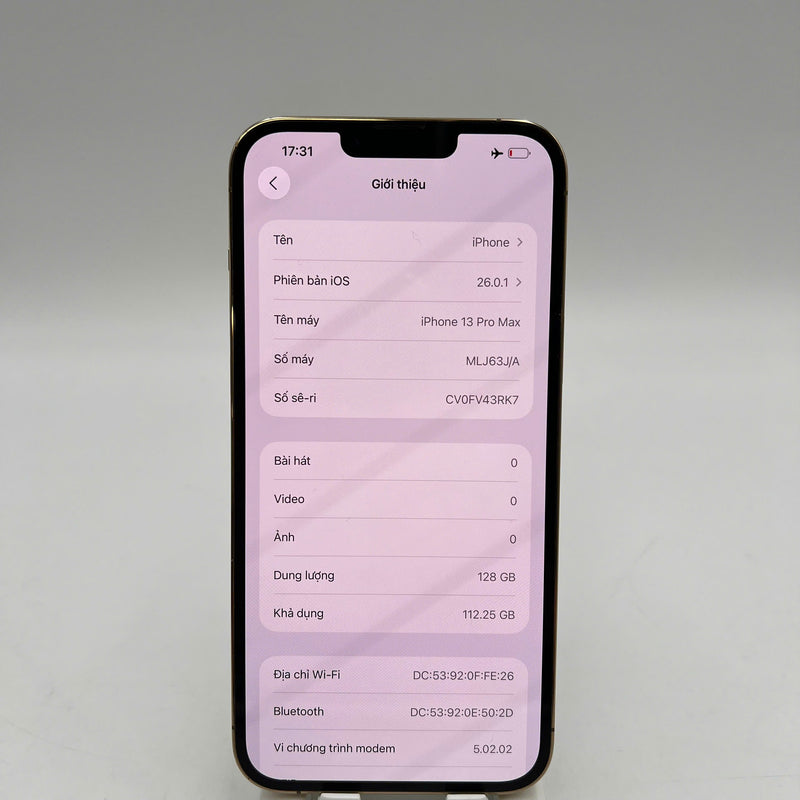 iPhone 13 Pro Max 128GB Vàng 98% pin 100% Quốc tế từ SB (Không dùng sim SB - đốm 3x,sứt viền,ĐTP) - HH4853