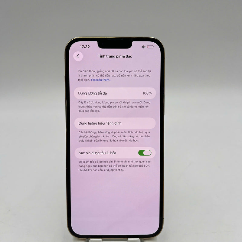 iPhone 13 Pro Max 128GB Vàng 98% pin 100% Quốc tế từ SB (Không dùng sim SB - đốm 3x,sứt viền,ĐTP) - HH4853