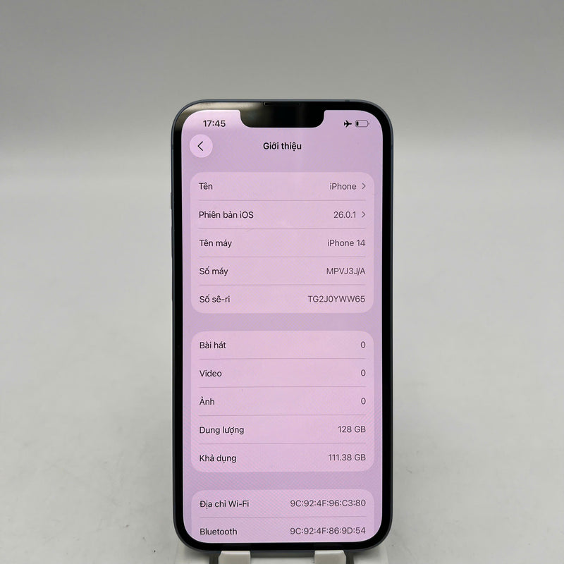 iPhone 14 128GB Xanh Dương 98% pin 100% Quốc tế Apple (Đã thay pin) - HH7785