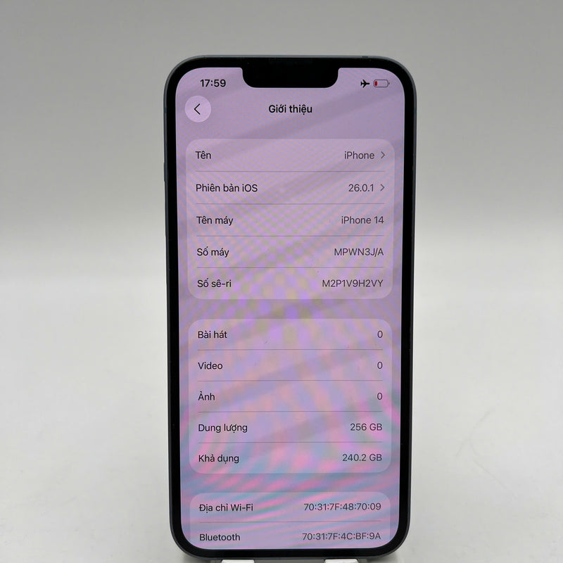 iPhone 14 256GB Xanh Dương 98% pin 100% Quốc tế Apple (Đã thay pin, ám viền, xước viền) - HH1939