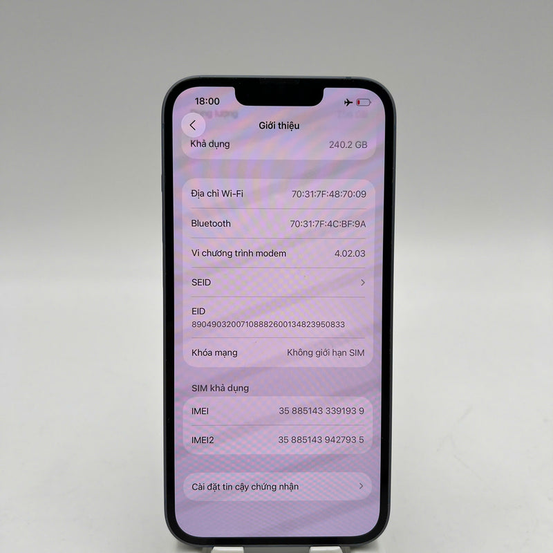 iPhone 14 256GB Xanh Dương 98% pin 100% Quốc tế Apple (Đã thay pin, ám viền, xước viền) - HH1939