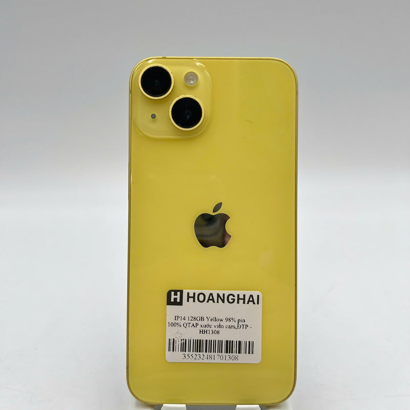 iPhone 14 128GB Vàng 98% pin 100% Quốc tế Apple (Đã thay pin, xước viền cam) - HH1308