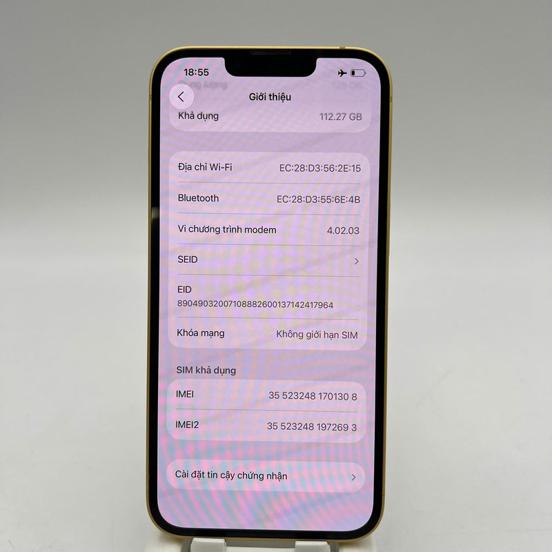 iPhone 14 128GB Vàng 98% pin 100% Quốc tế Apple (Đã thay pin, xước viền cam) - HH1308