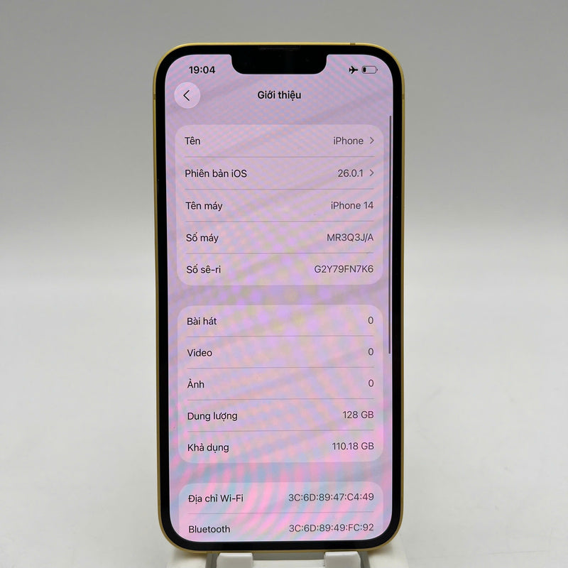 iPhone 14 128GB Vàng 98% pin 100% Quốc tế Apple (Đã thay pin, xước viền, xước viền cam) - HH7549