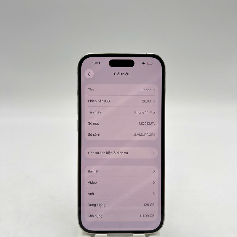 iPhone 14 Pro 128GB Trắng 98% pin 100% Quốc tế từ AU (Không dùng sim AU - Đã thay pin, đốm 3x, màn LKCH) - HH0212