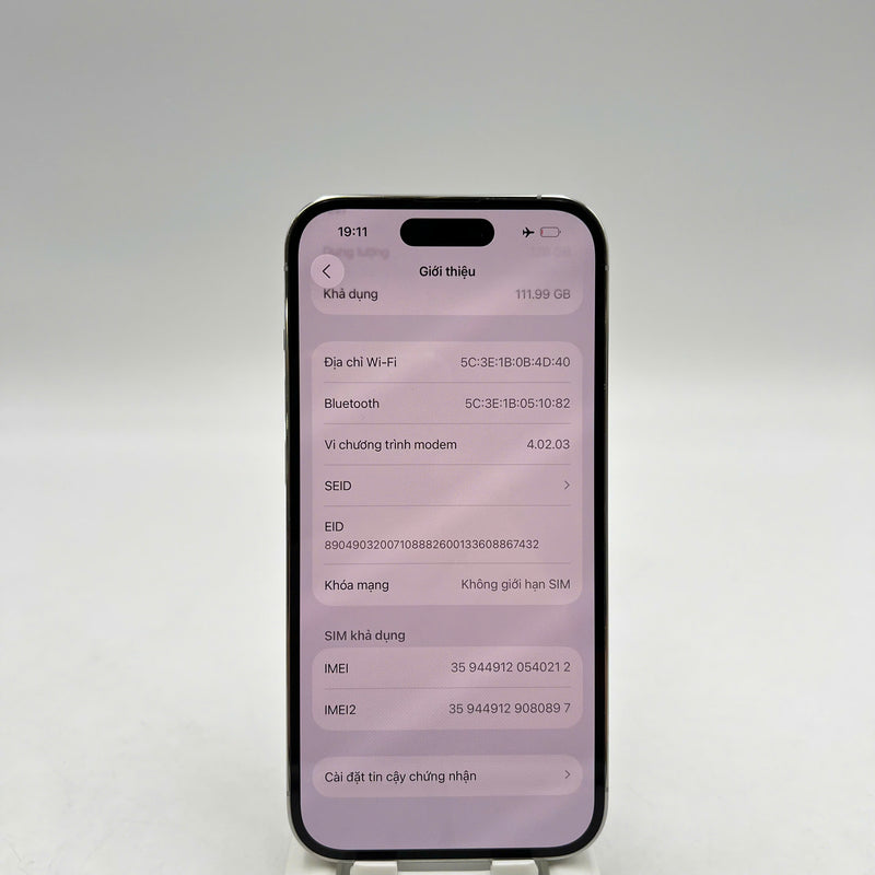 iPhone 14 Pro 128GB Trắng 98% pin 100% Quốc tế từ AU (Không dùng sim AU - Đã thay pin, đốm 3x, màn LKCH) - HH0212