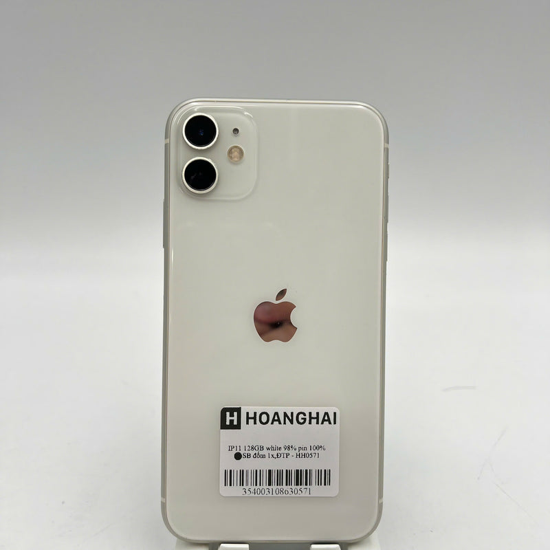 iPhone 11 128GB Trắng 98% pin 100% Máy đã trả hết tiền mạng dùng như Quốc tế Apple (Đã thay pin, đốm 1x) - HH0571