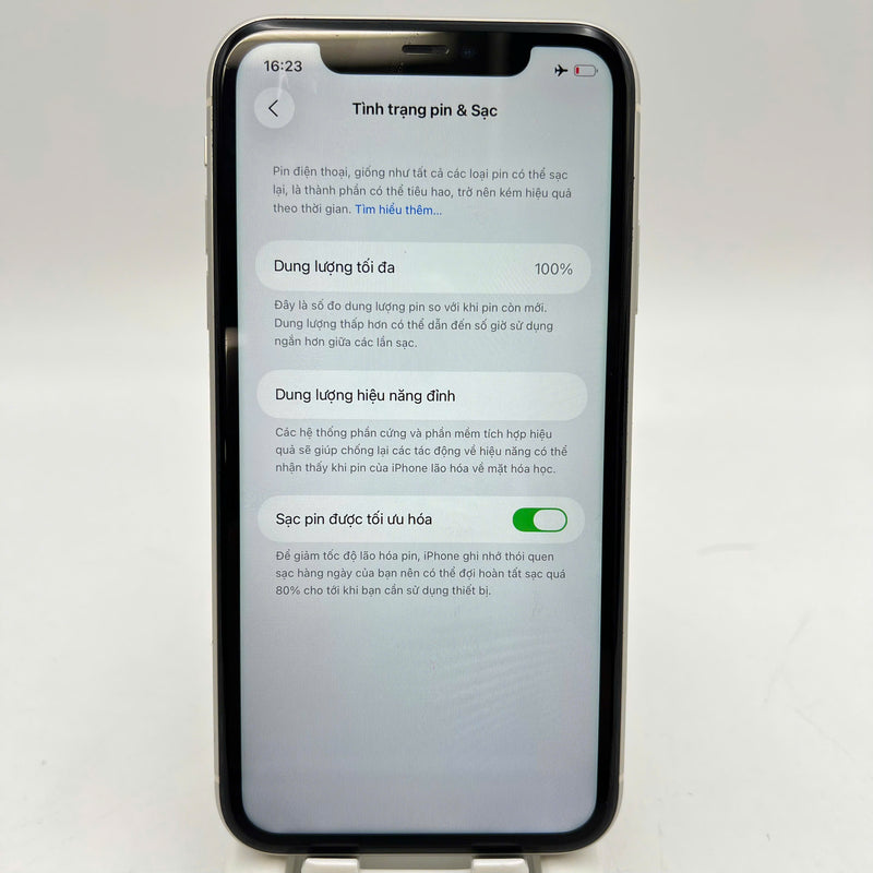 iPhone 11 128GB Trắng 98% pin 100% Máy đã trả hết tiền mạng dùng như Quốc tế Apple (Đã thay pin, đốm 1x) - HH0571