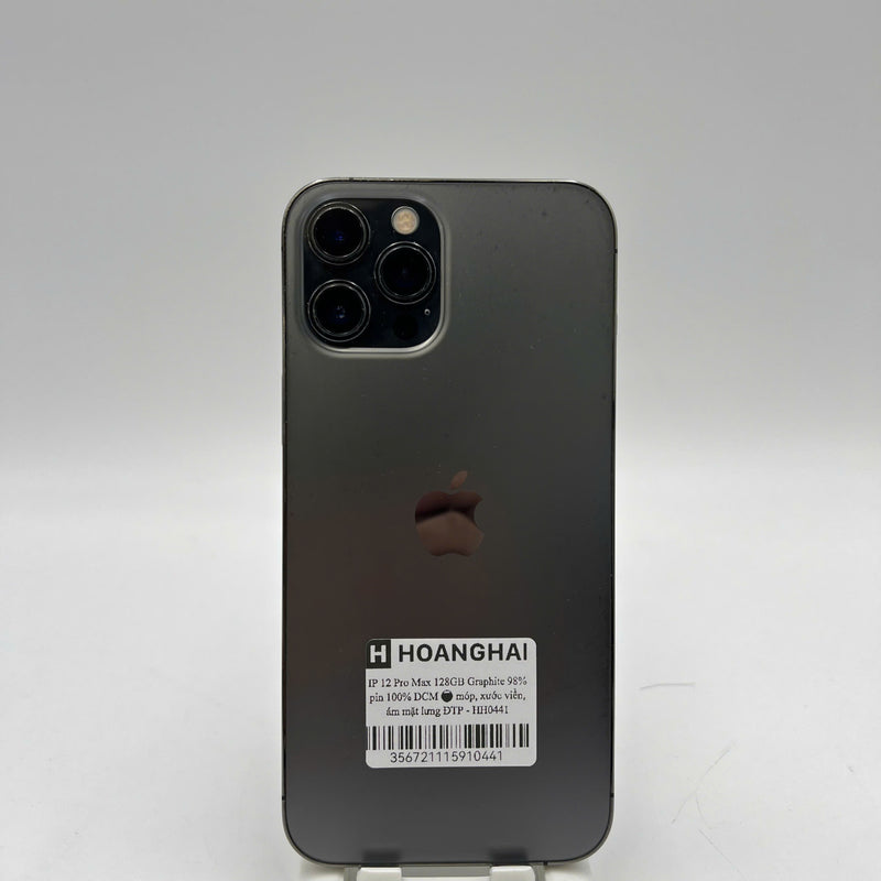 iPhone 12 Pro Max 128GB Đen 98% pin 100% Máy đã trả hết tiền mạng dùng như Quốc tế Apple (Đã thay pin, móp, xước viền, ám mặt lưng) - HH0441