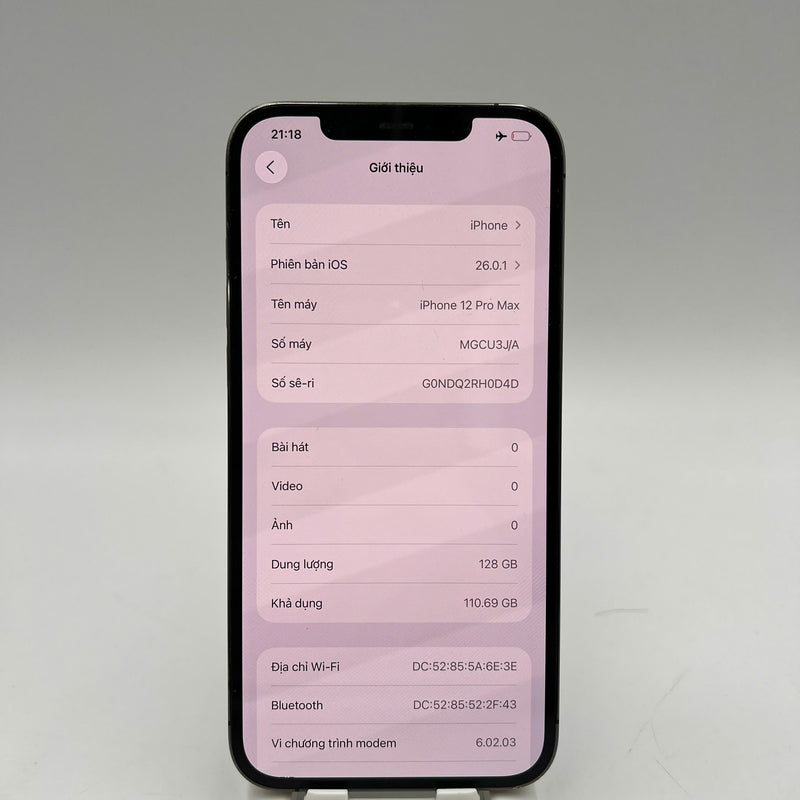 iPhone 12 Pro Max 128GB Đen 98% pin 100% Máy đã trả hết tiền mạng dùng như Quốc tế Apple (Đã thay pin, móp, xước viền, ám mặt lưng) - HH0441