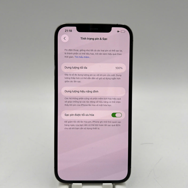 iPhone 12 Pro Max 128GB Đen 98% pin 100% Máy đã trả hết tiền mạng dùng như Quốc tế Apple (Đã thay pin, móp, xước viền, ám mặt lưng) - HH0441