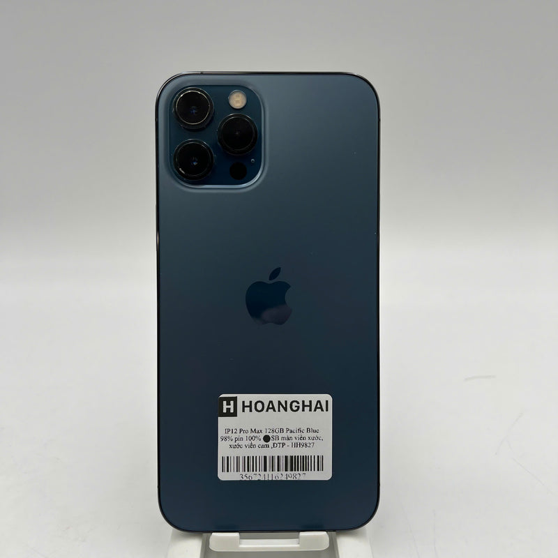 iPhone 12 Pro Max 128GB Xanh Dương 98% pin 100% Máy đã trả hết tiền mạng dùng như Quốc tế Apple (Đã thay pin, màn viền xước, xước viền cam) - HH9827