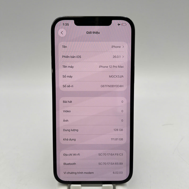iPhone 12 Pro Max 128GB Xanh Dương 98% pin 100% Máy đã trả hết tiền mạng dùng như Quốc tế Apple (Đã thay pin, màn viền xước, xước viền cam) - HH9827
