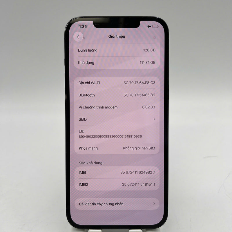 iPhone 12 Pro Max 128GB Xanh Dương 98% pin 100% Máy đã trả hết tiền mạng dùng như Quốc tế Apple (Đã thay pin, màn viền xước, xước viền cam) - HH9827