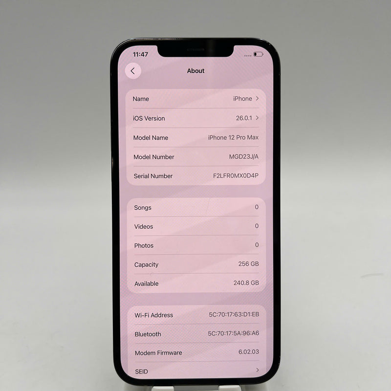 iPhone 12 Pro Max 256GB Xanh Dương 98% pin 100% Quốc tế từ SB (Không dùng sim SB - Đã thay pin) - HH6003