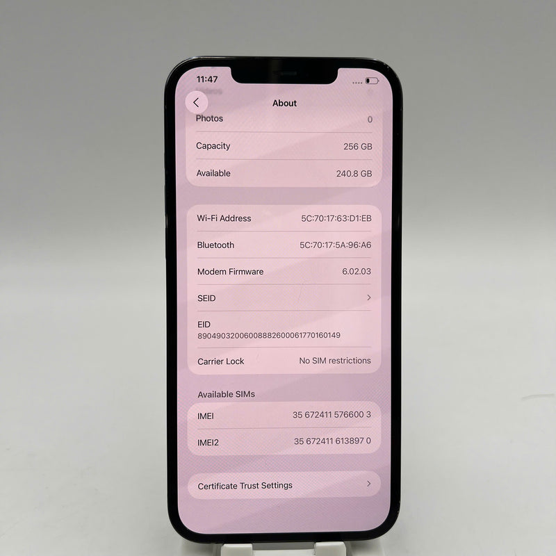 iPhone 12 Pro Max 256GB Xanh Dương 98% pin 100% Quốc tế từ SB (Không dùng sim SB - Đã thay pin) - HH6003