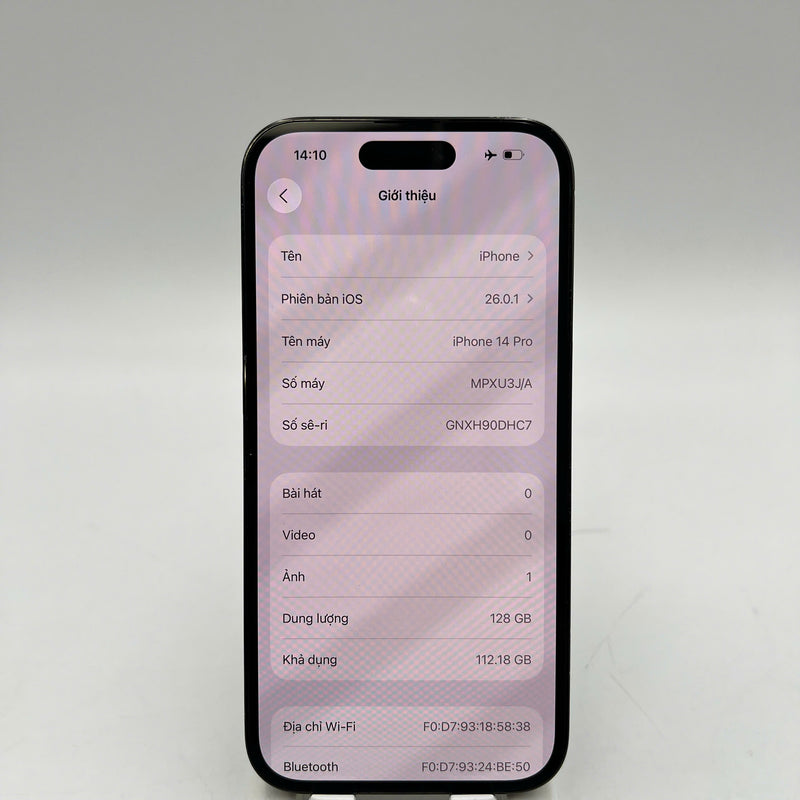 iPhone 14 Pro 128GB Đen 98% pin 100% Quốc tế từ AU (Không dùng sim AU - Đã thay pin, xước viền, đốm 3x) - HH1572