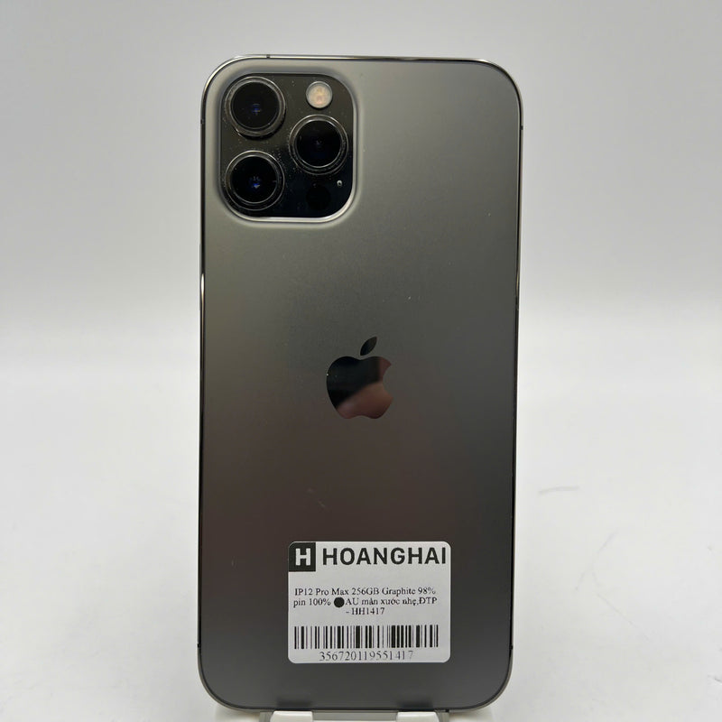 iPhone 12 Pro Max 256GB Đen 98% pin 100% Máy đã trả hết tiền mạng dùng như Quốc tế Apple (Đã thay pin, màn xước nhẹ) - HH1417