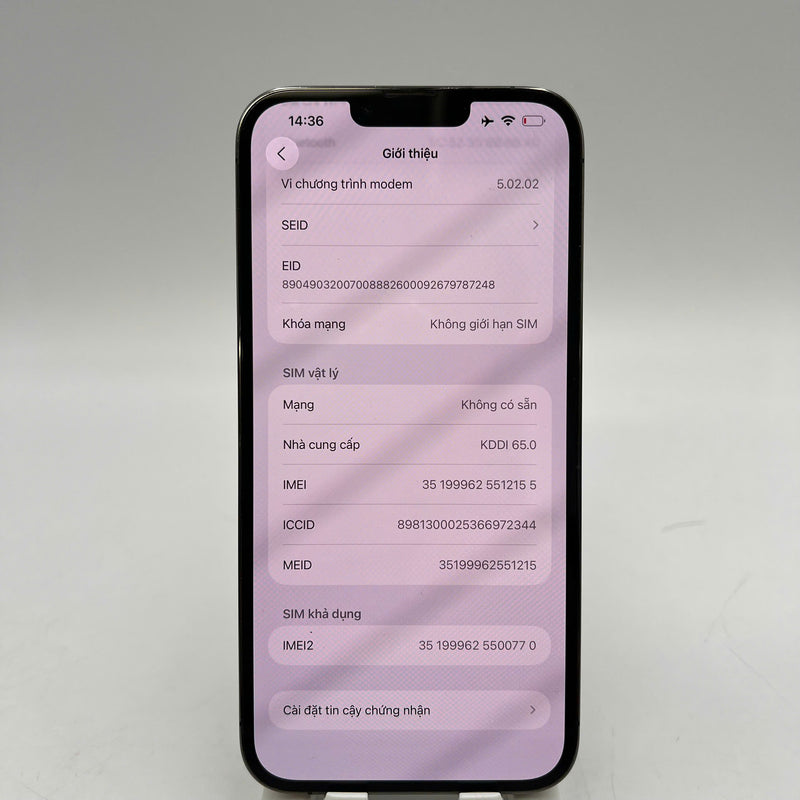 iPhone 13 Pro Max 256GB Đen 98% pin 100% Quốc tế từ AU (Không dùng sim AU - Đã thay pin, đốm 3x, xước viền cam) - HH2155