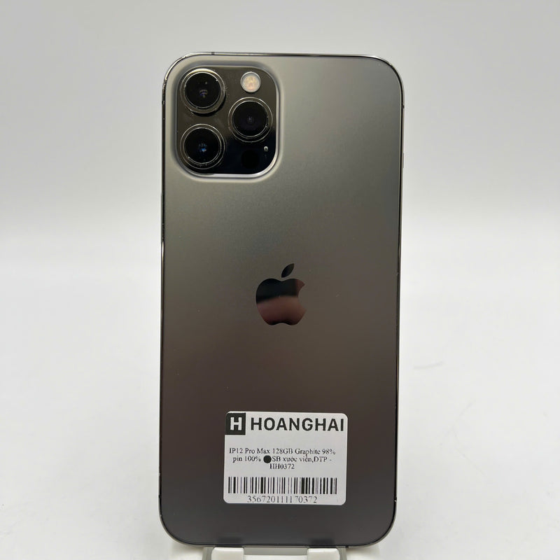 iPhone 12 Pro Max 128GB Đen 98% pin 100% Máy đã trả hết tiền mạng dùng như Quốc tế Apple (Đã thay pin, xước viền) - HH0372