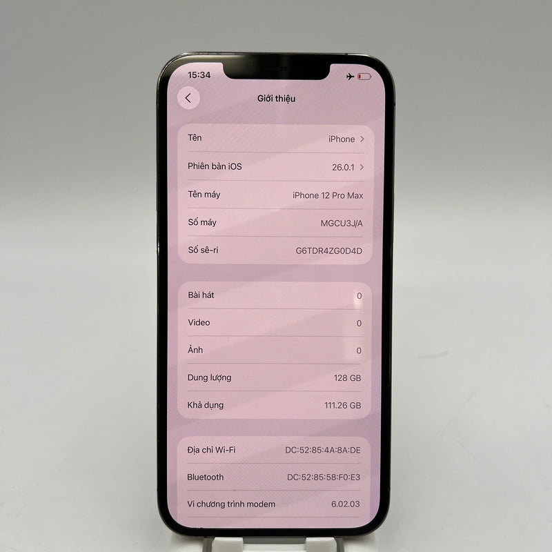 iPhone 12 Pro Max 128GB Đen 98% pin 100% Máy đã trả hết tiền mạng dùng như Quốc tế Apple (Đã thay pin, xước viền) - HH0372
