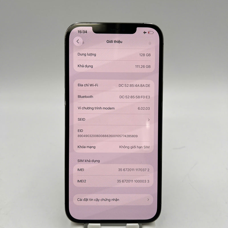 iPhone 12 Pro Max 128GB Đen 98% pin 100% Máy đã trả hết tiền mạng dùng như Quốc tế Apple (Đã thay pin, xước viền) - HH0372