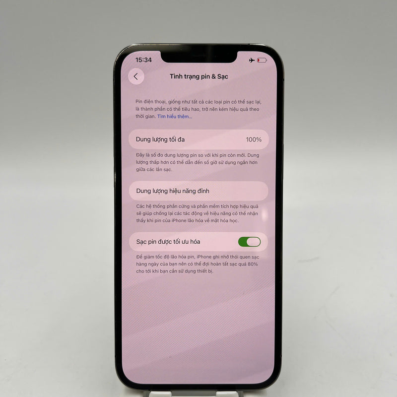 iPhone 12 Pro Max 128GB Đen 98% pin 100% Máy đã trả hết tiền mạng dùng như Quốc tế Apple (Đã thay pin, xước viền) - HH0372