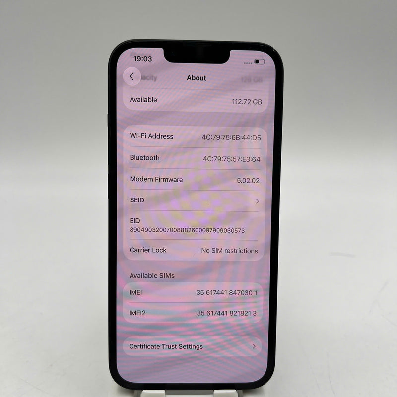 iPhone 13 128GB Đen 98% pin 100% Máy đã trả hết tiền mạng dùng như Quốc tế Apple (Đã thay pin, xước viền) - HH0301