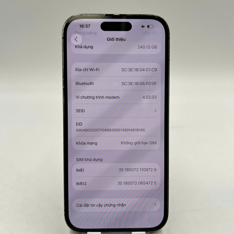 iPhone 14 Pro 256GB Đen 97% pin 100% Quốc tế từ AU (Không dùng sim AU - Đã thay pin, đốm 0.5x/3x, viền xước xấu, viền cam xước) - HH9729