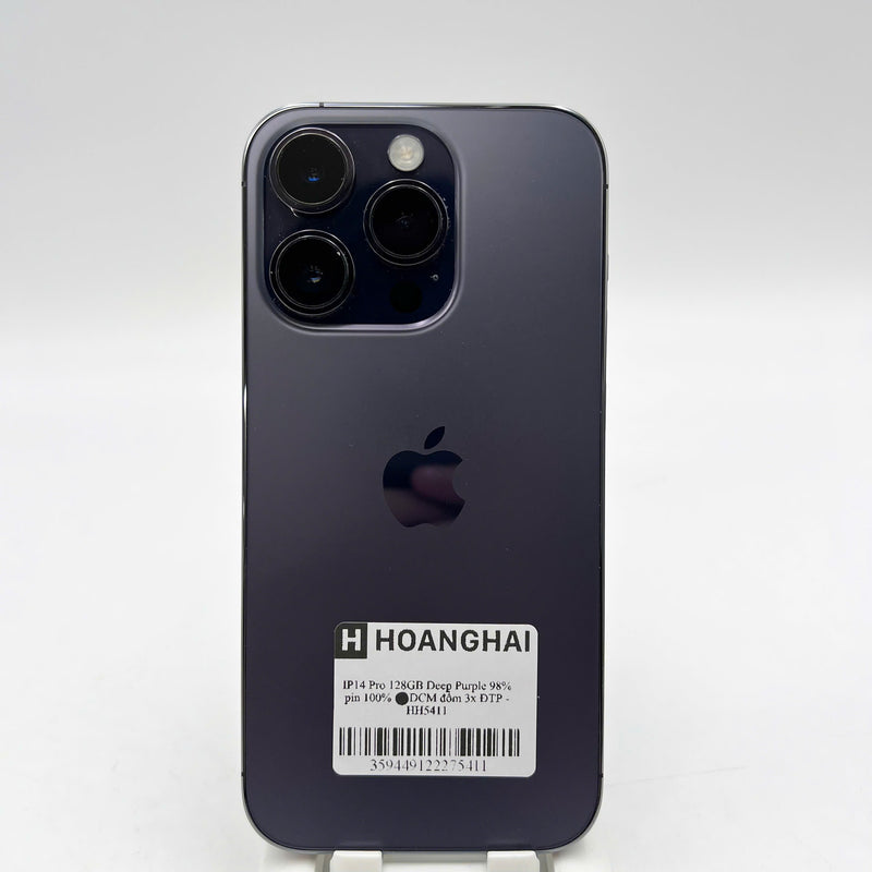 iPhone 14 Pro 128GB Tím 98% pin 100% Máy đã trả hết tiền mạng dùng như Quốc tế Apple (Đã thay pin, đốm 3x) - HH5411