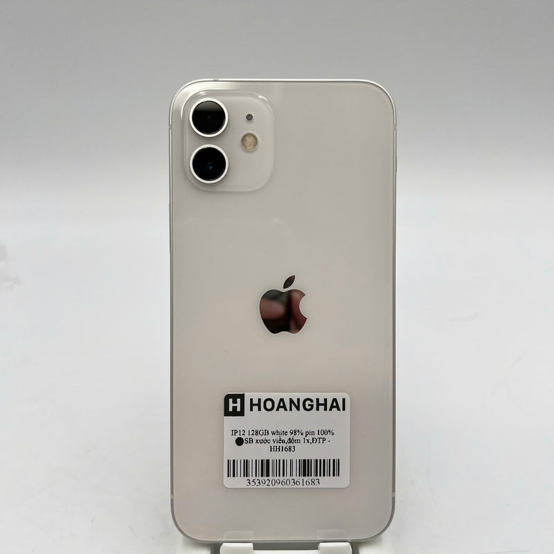 iPhone 12 128GB Trắng 98% pin 100% Máy đã trả hết tiền mạng dùng như Quốc tế Apple (Đã thay pin, xước viền, đốm 1x) - HH1683