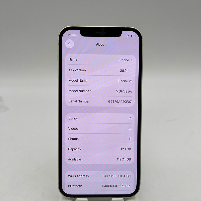 iPhone 12 128GB Trắng 98% pin 100% Máy đã trả hết tiền mạng dùng như Quốc tế Apple (Đã thay pin, xước viền, đốm 1x) - HH1683