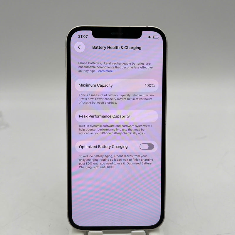 iPhone 12 128GB Trắng 98% pin 100% Máy đã trả hết tiền mạng dùng như Quốc tế Apple (Đã thay pin, xước viền, đốm 1x) - HH1683