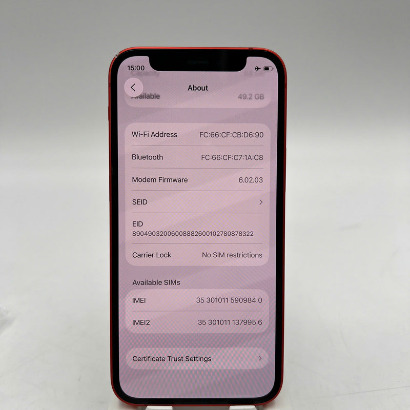 iPhone 12 Mini 64G Đỏ 98% pin 100% Máy đã trả hết tiền mạng dùng như Quốc tế Apple (Đã thay pin, màn xước, viền xước, viền cam xước) - HH9840