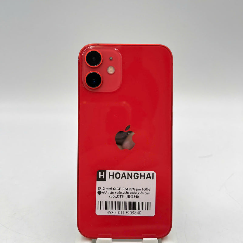 iPhone 12 Mini 64G Đỏ 98% pin 100% Máy đã trả hết tiền mạng dùng như Quốc tế Apple (Đã thay pin, màn xước, viền xước, viền cam xước) - HH9840