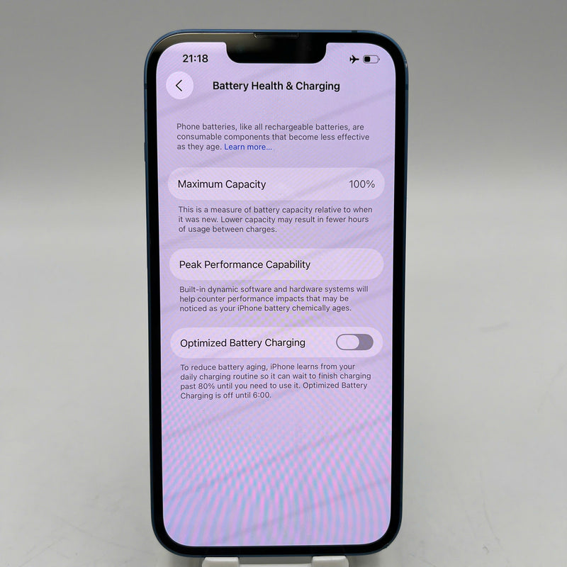 iPhone 13 256GB Xanh dương 98% pin 100% Máy đã trả hết tiền mạng dùng như Quốc tế Apple (Đã thay pin, viền cam xước, móp viền) - HH7463