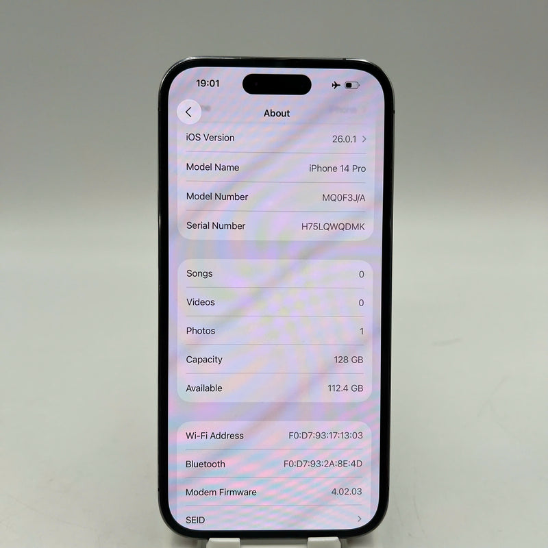 iPhone 14 Pro 128GB Tím 98% pin 100% Quốc tế từ AU (Không dùng sim AU - Đã thay pin, xước sơn viền, xước viền cam, đốm 3x) - HH0206