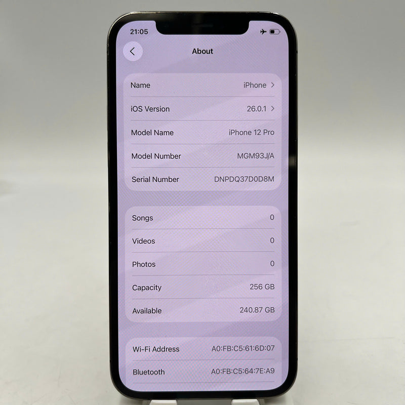 iPhone 12 Pro 256GB Đen 98% pin 100% Máy đã trả hết tiền mạng dùng như Quốc tế Apple (Đã thay pin, đốm 1x, xước viền, màn xước) - HH4607