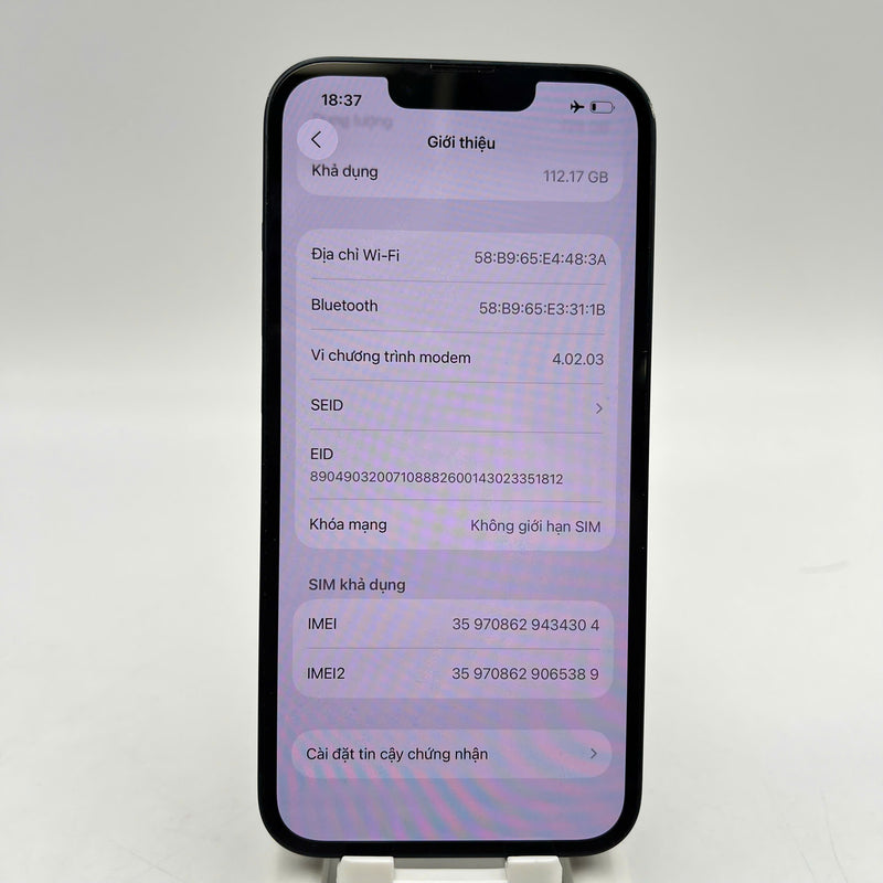 iPhone 14 128GB Đen 98% pin 100% Máy đã trả hết tiền mạng dùng như Quốc tế Apple (Đã thay pin, ám viền, xước viền, xước viền cam) - HH4304