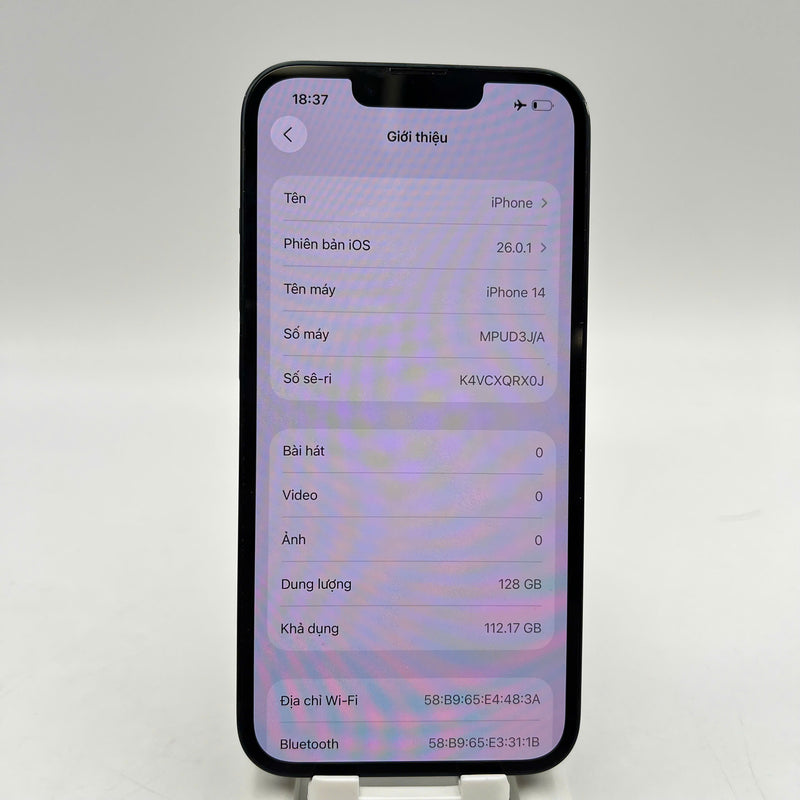 iPhone 14 128GB Đen 98% pin 100% Máy đã trả hết tiền mạng dùng như Quốc tế Apple (Đã thay pin, ám viền, xước viền, xước viền cam) - HH4304