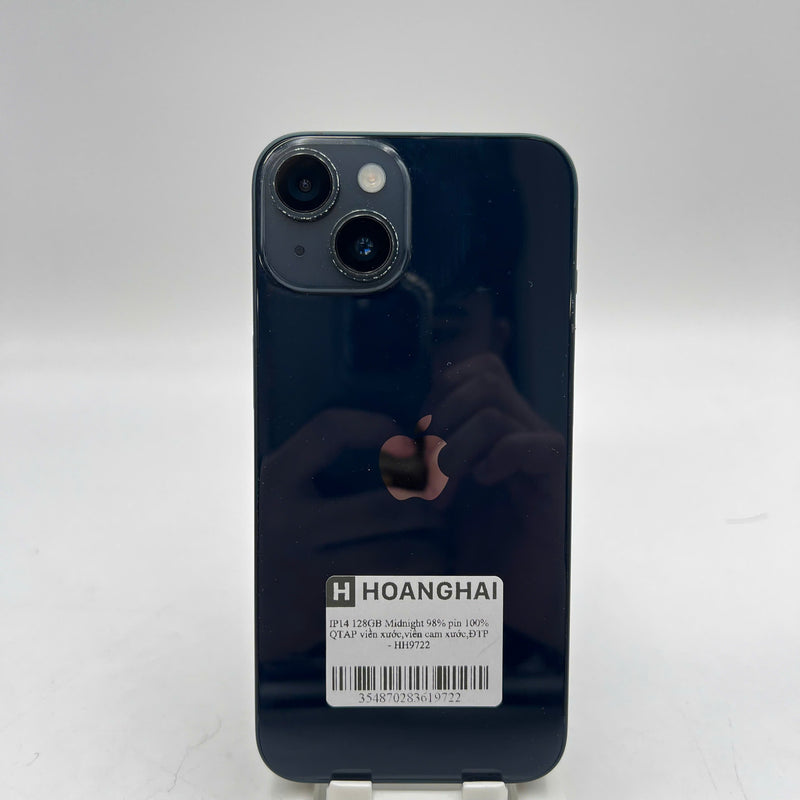 iPhone 14 128GB Đen 98% pin 100% Quốc tế Apple (Đã thay pin, viền xước, viền cam xước) - HH9722
