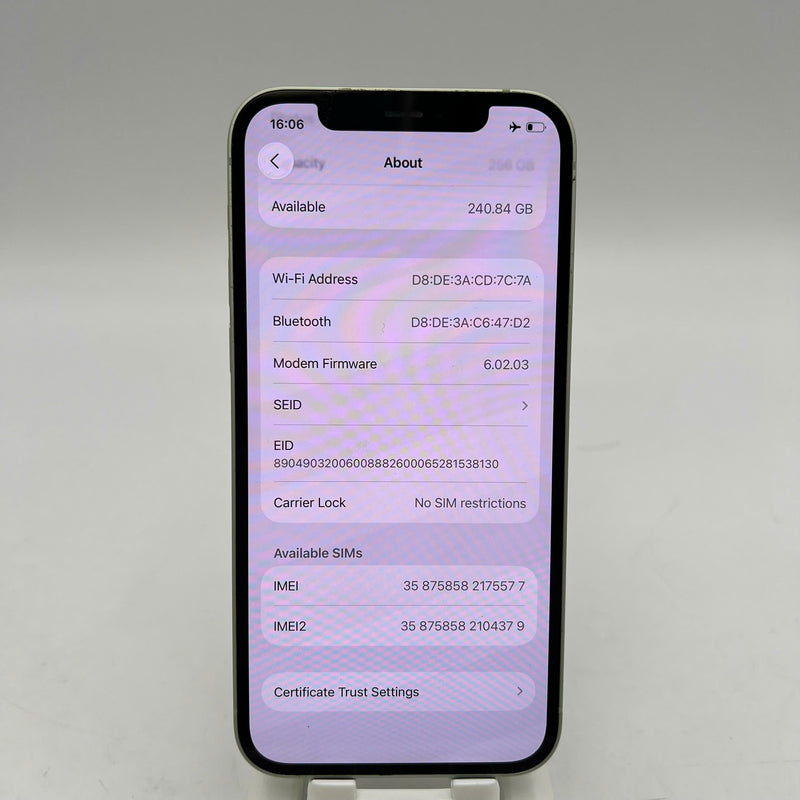 iPhone 12 256GB Xanh Lá 98% pin 100% Máy đã trả hết tiền mạng dùng như Quốc tế Apple (Đã thay pin, đốm 1x) - HH5577