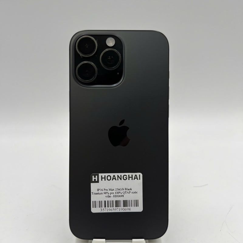 iPhone 16 Pro Max 256GB Đen 98% pin 100% Quốc tế Apple (xước viền) - HH0698