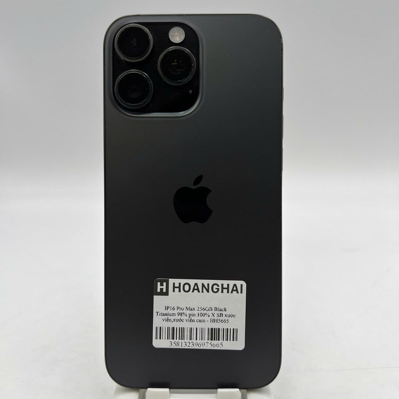 iPhone 16 Pro Max 256GB Đen 98% pin 100% Quốc tế từ SB (Không dùng sim SB - xước viền, xước viền cam) - HH5665