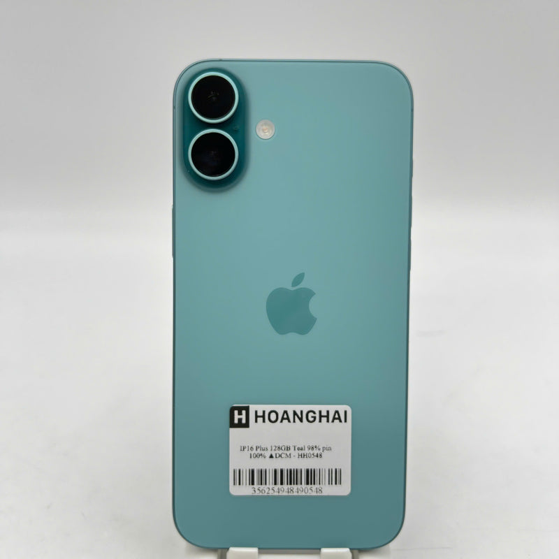 iPhone 16 Plus 128GB Xanh Lá 98% pin 100% Quốc tế từ DCM (Không dùng sim DCM) - HH0548