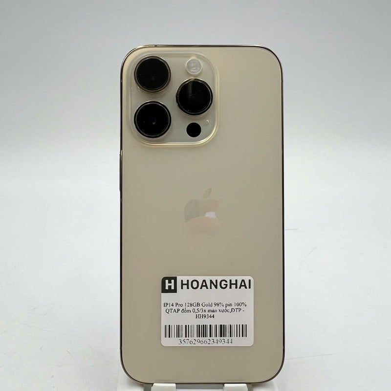 iPhone 14 Pro 128GB Vàng 98% pin 100% Quốc tế Apple (Đã thay pin, màn xước, đốm 0.5x/3x) - HH9344