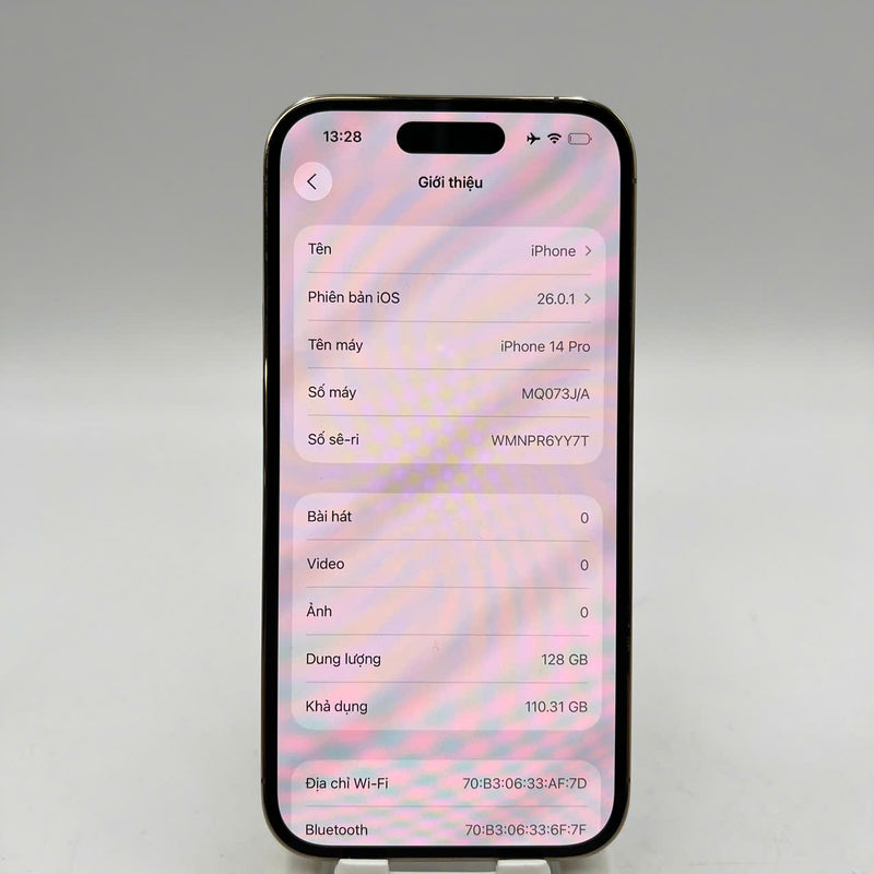 iPhone 14 Pro 128GB Vàng 98% pin 100% Quốc tế Apple (Đã thay pin, màn xước, đốm 0.5x/3x) - HH9344