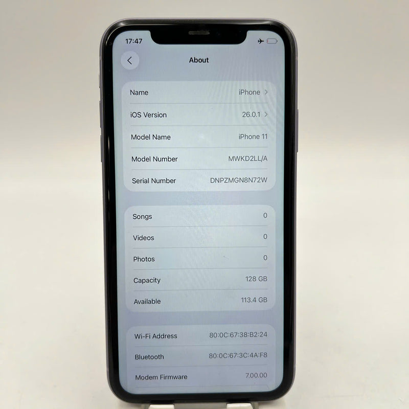 iPhone 11 128GB Tím 98% pin 100% Quốc Tế Apple (Đã thay pin, xước viền, mã LL/A) - HH8458